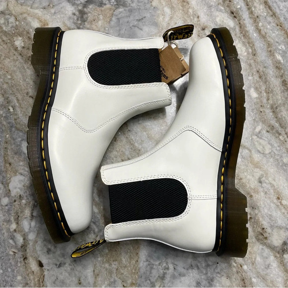 New Dr.Martens 2976 YELLOW STITCH SMOOTH LEATHER CHELSEA BOOTS M10 L11 White main image 9